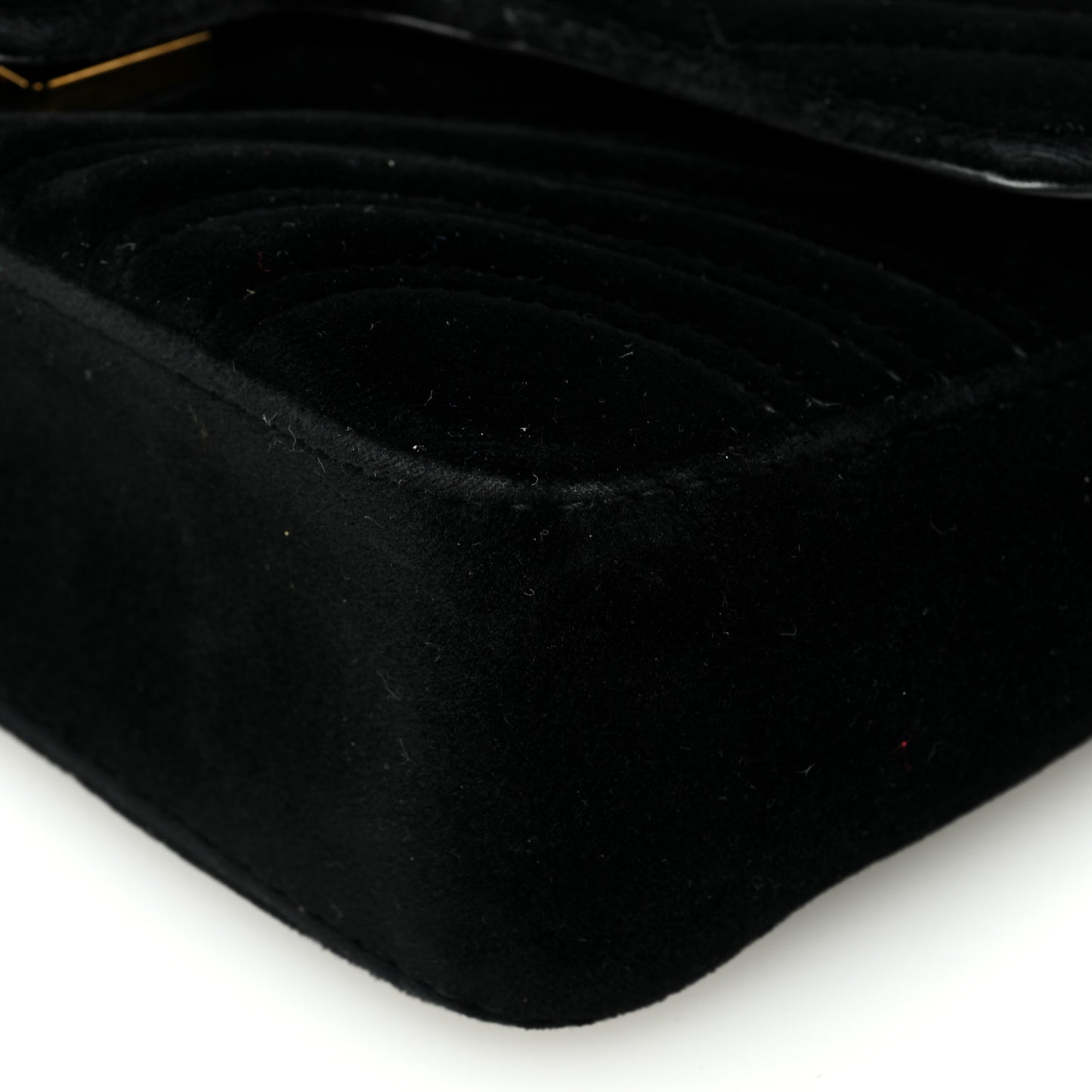 Velvet Matelasse Mini GG Marmont Shoulder Bag Black