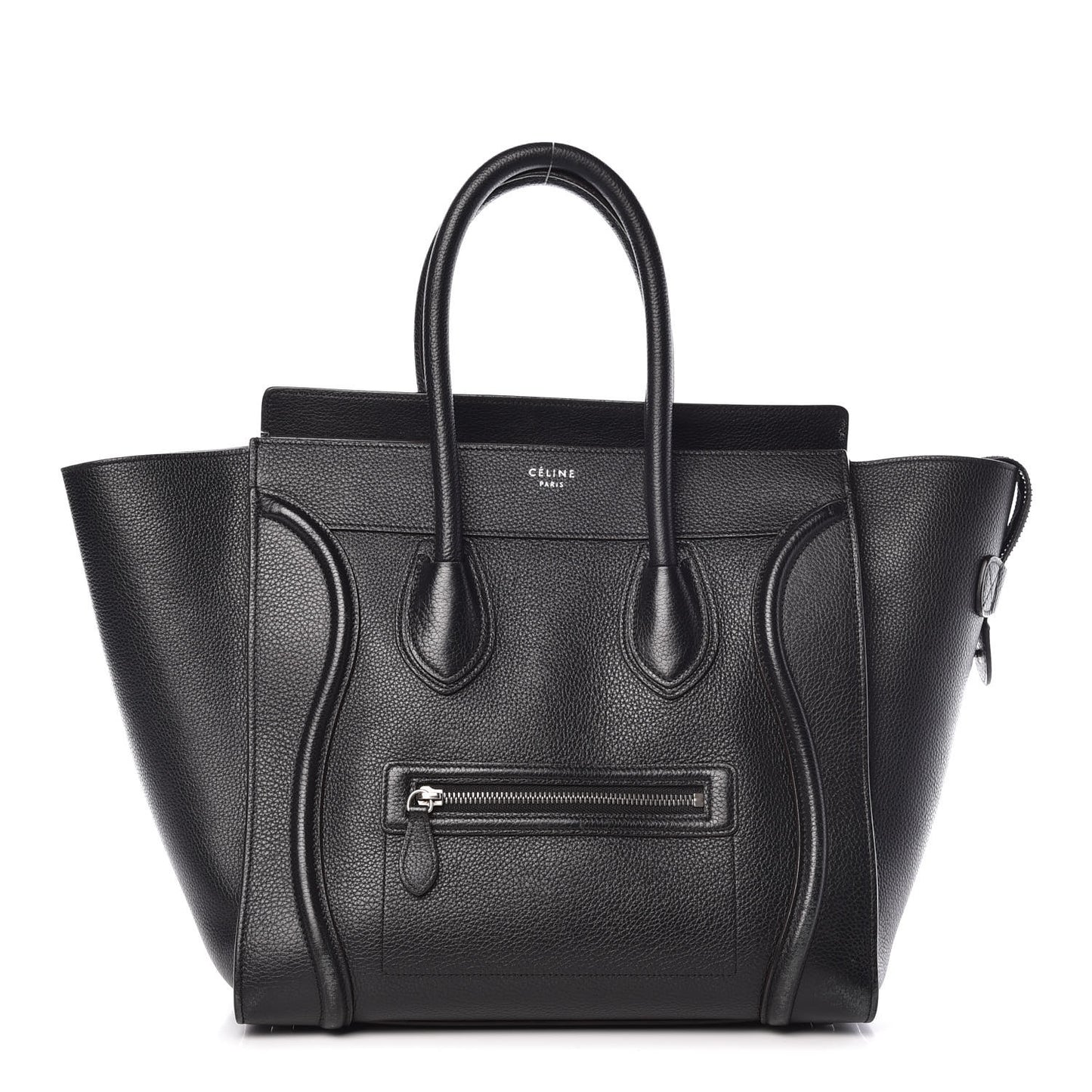 Drummed Calfskin Mini Luggage Black