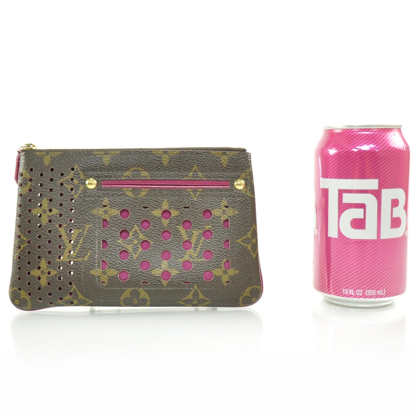Monogram Perforated Pochette Plat Fuchsia