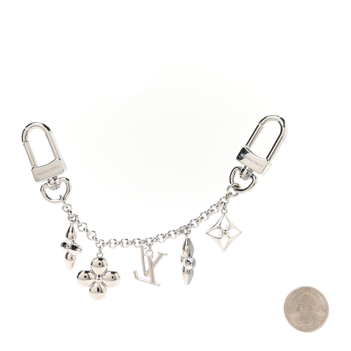 Monogram Spring Street Strass Chain Bag Charm Silver