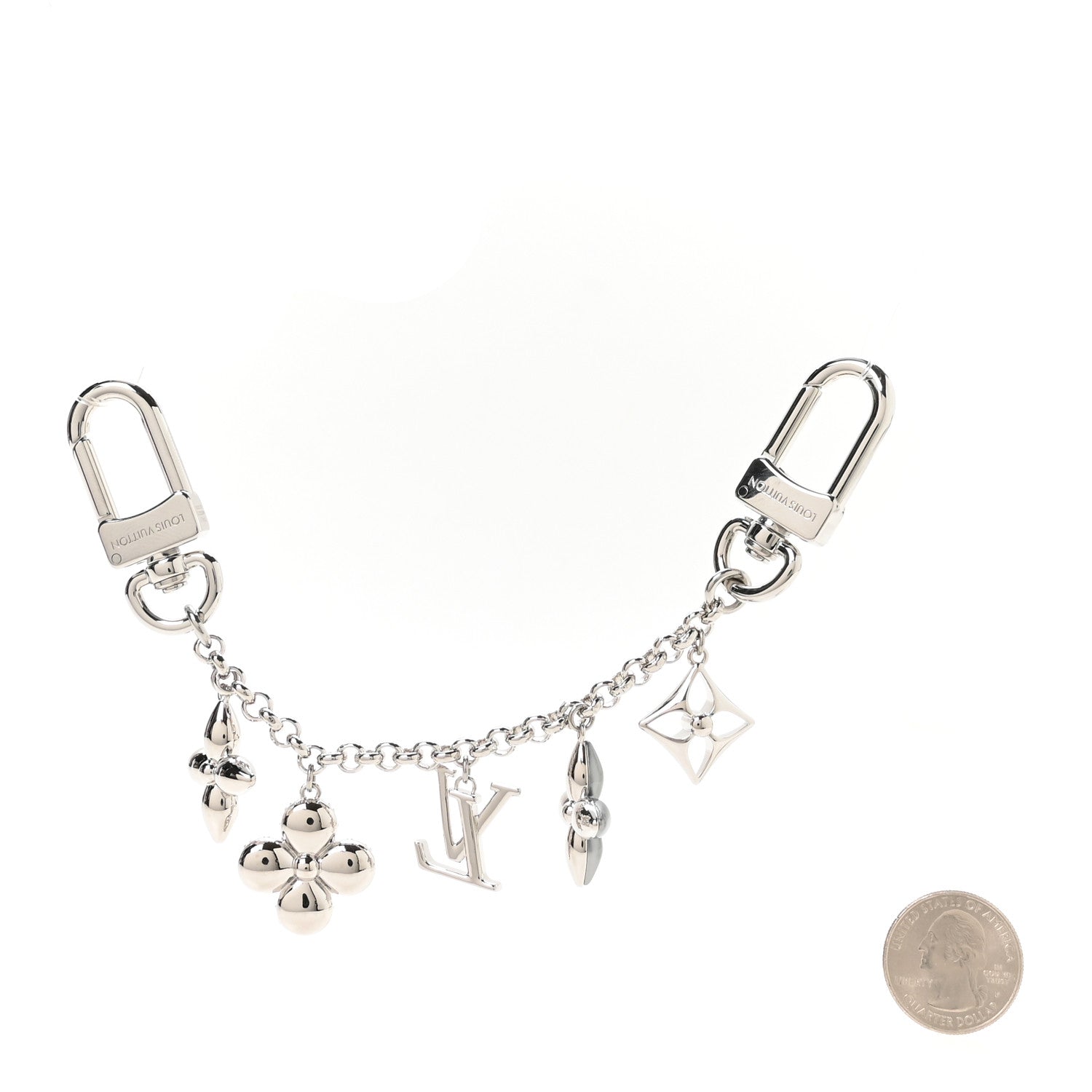 Louis Vuitton Monogram Spring Street Strass Chain Bag Charm Silver 2 of 4