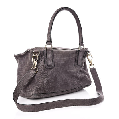 Givenchy Nubuck Crocodile Embossed Medium Pandora Grey 3 of 9