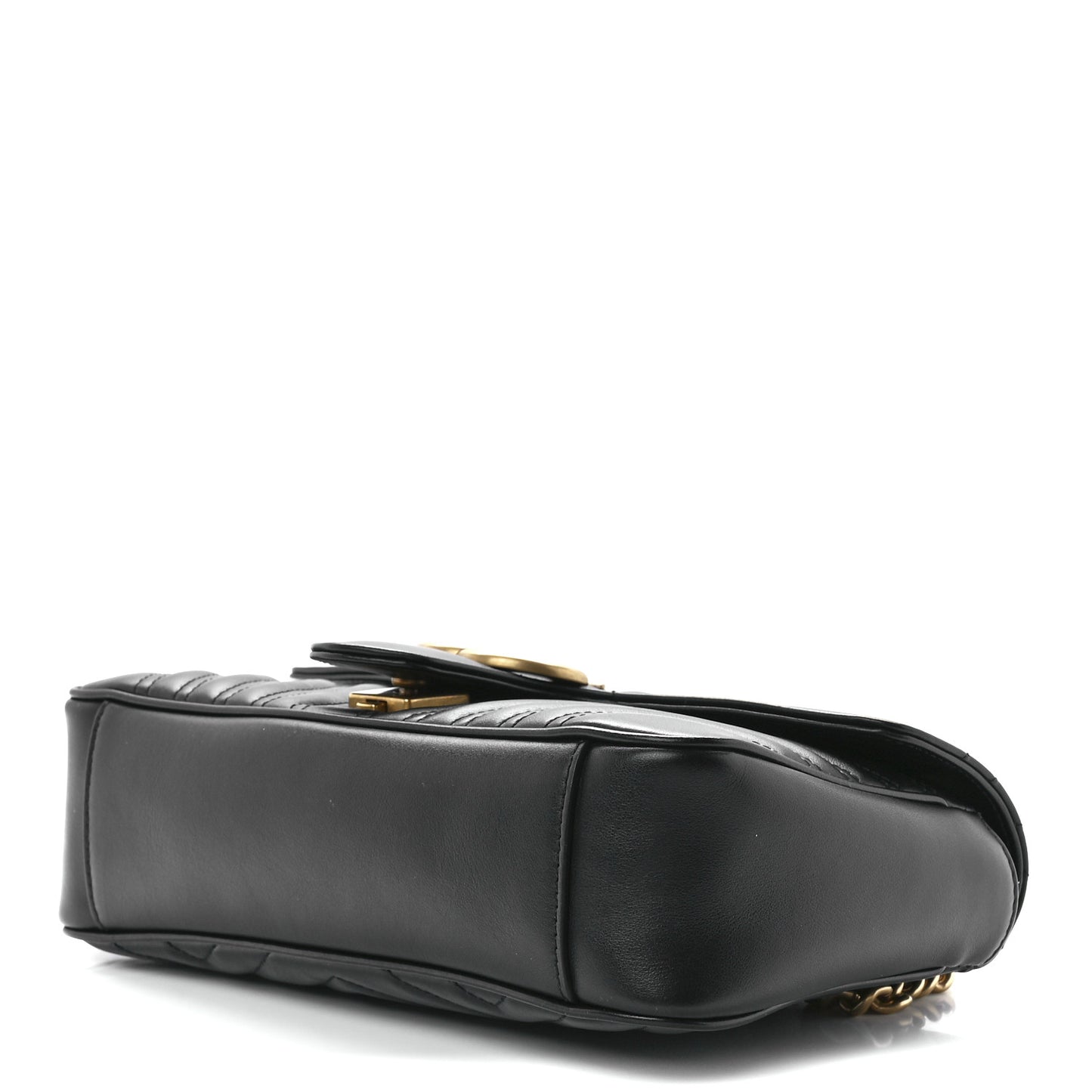 Calfskin Matelasse Small GG Marmont Shoulder Bag Black