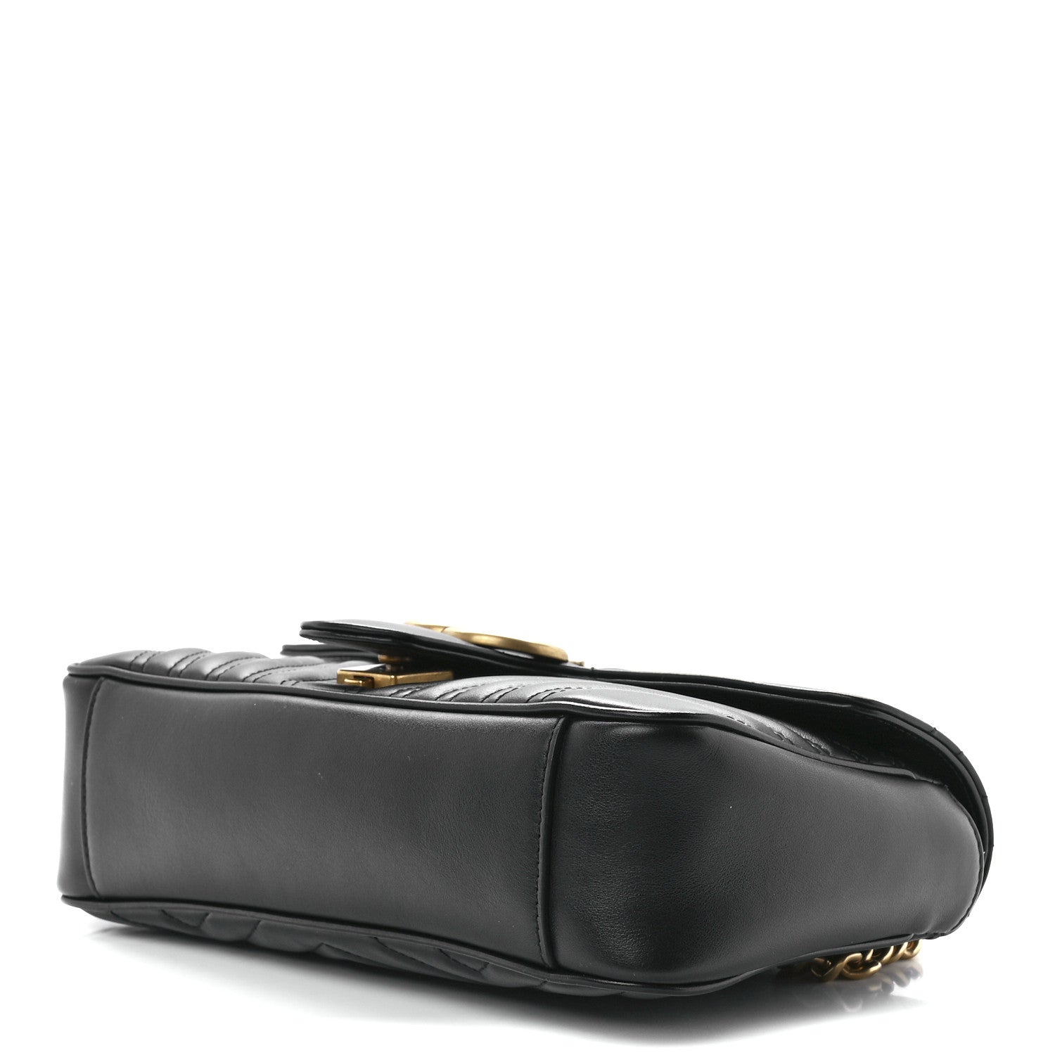 Gucci Calfskin Matelasse Small GG Marmont Shoulder Bag Black 10 of 12