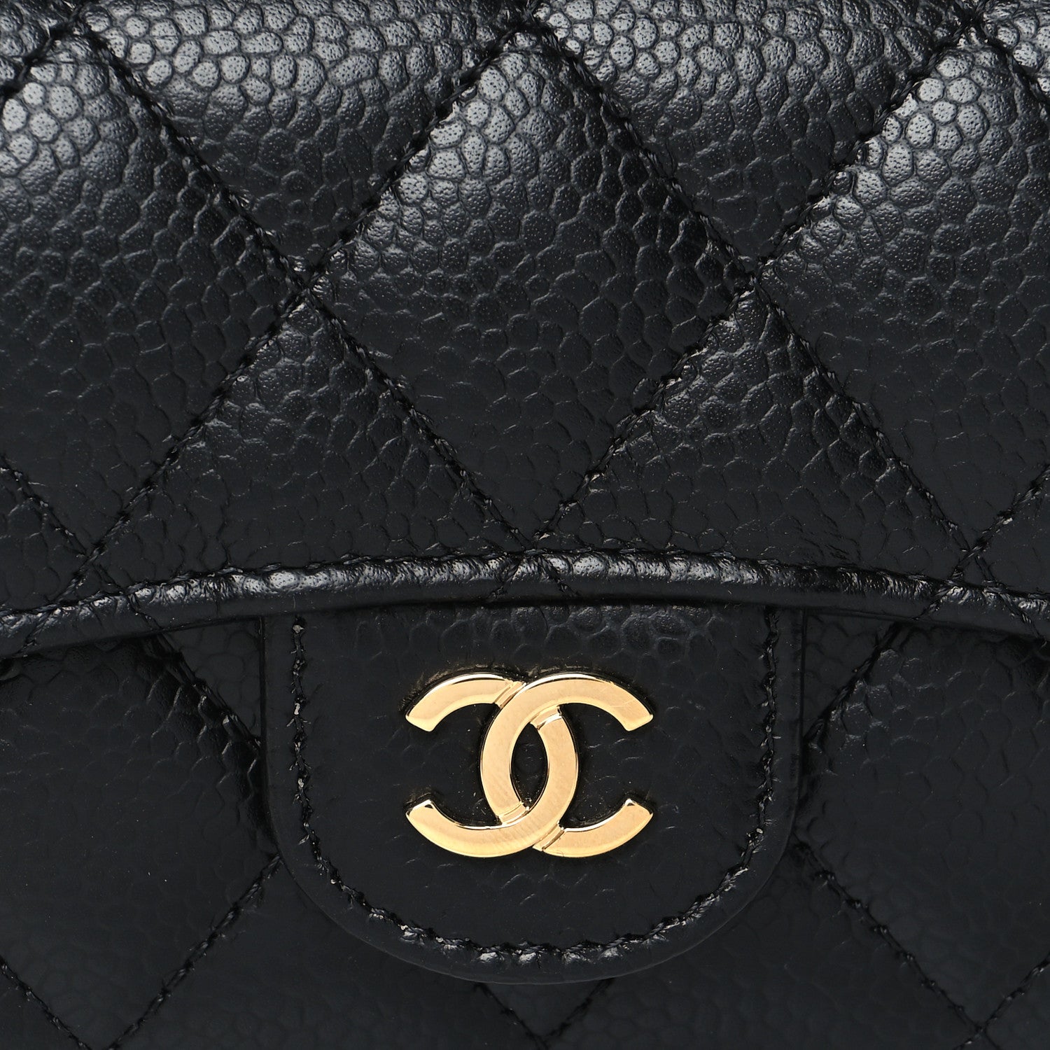 Chanel Caviar Quilted Flap Card Holder Wallet Black 9 of 10