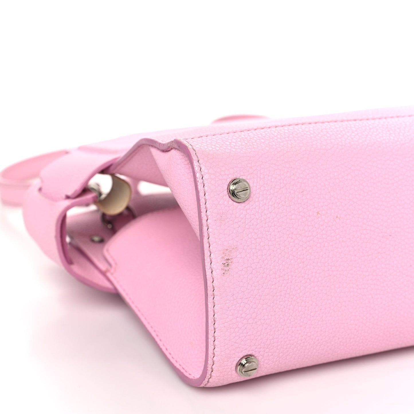 Grained Calfskin Mini Horizon Satchel Bright Pink