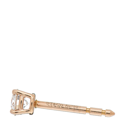 Tiffany 18K Rose Gold Diamond .21ct Single Solitaire Earring 3 of 4