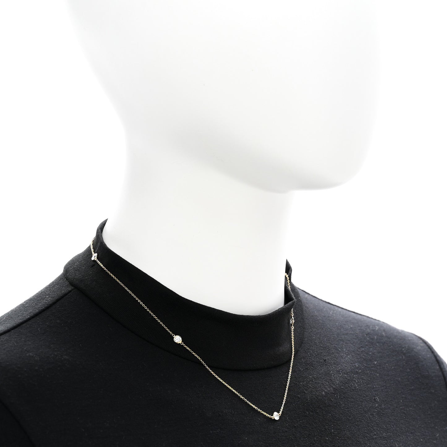18K Yellow Gold Diamond .75ctw 5 Station Diamonds by the Yard Necklace