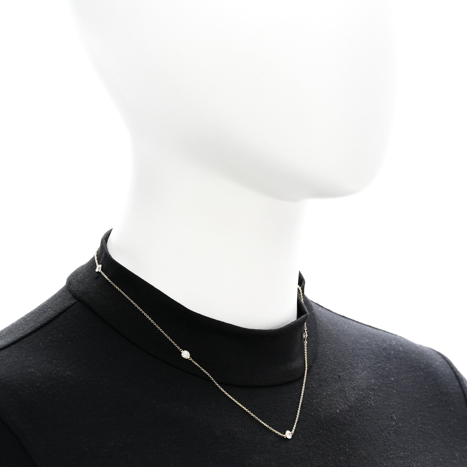 Tiffany 18K Yellow Gold Diamond .75ctw 5 Station Diamonds by the Yard Necklace 2 of 6