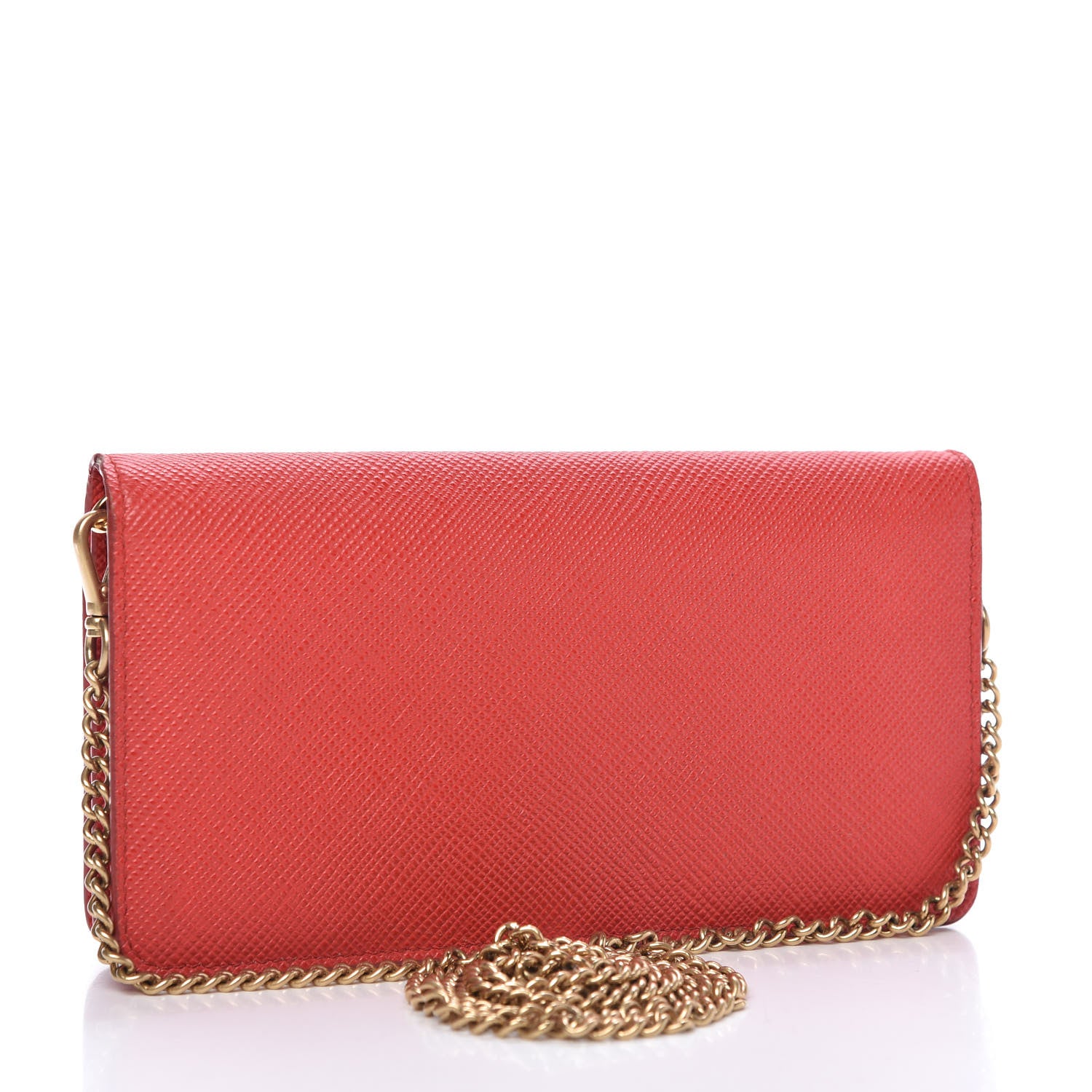 Prada Saffiano Cuir Chain Wallet Lacca 3 of 15