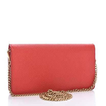 Prada Saffiano Cuir Chain Wallet Lacca 3 of 15