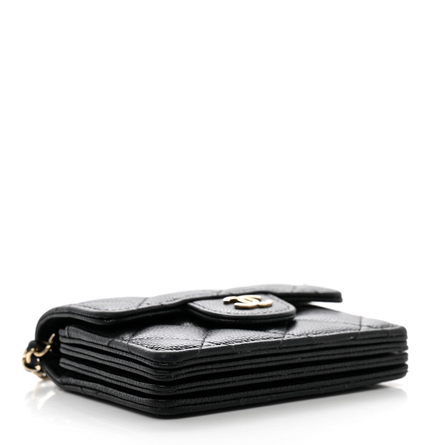 Chanel Caviar Quilted Flap Card Holder On Chain Black 3 of 10