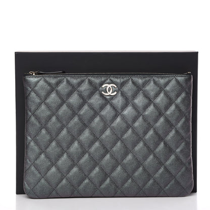 Chanel Iridescent Caviar Quilted Medium Cosmetic Case Black 10 of 10