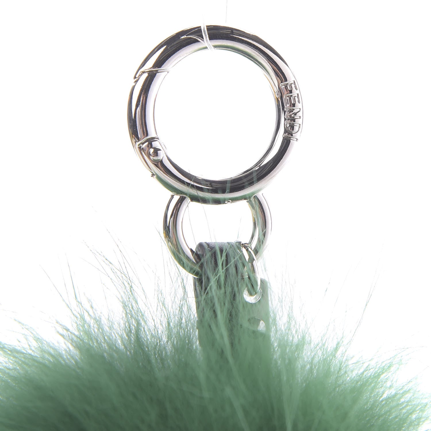 Fendi Fox Mink Rabbit Fur Vitello Dolce Minty Mini Monster Bag Bug Charm Jade Multicolor 4 of 6