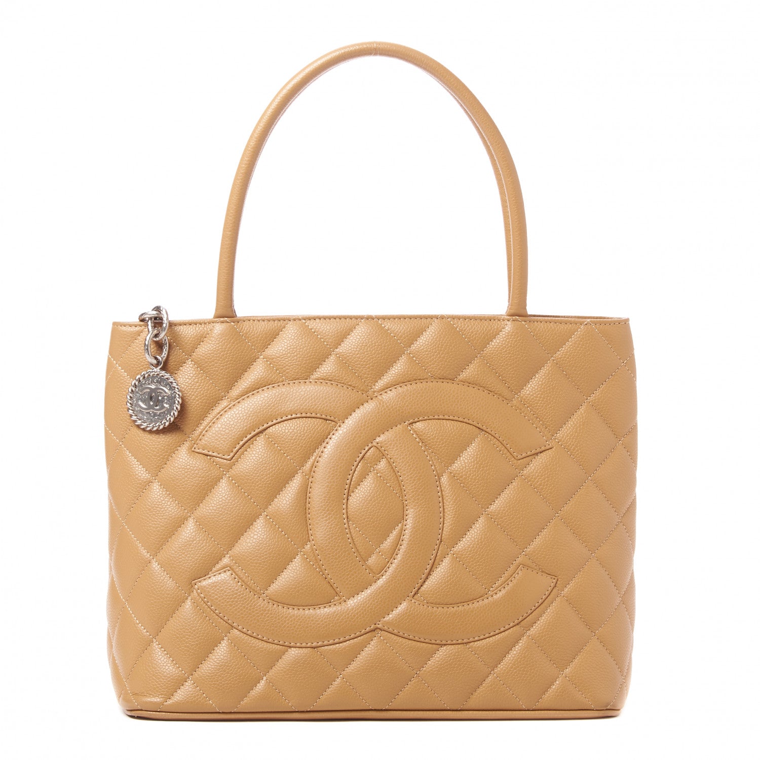 Chanel Caviar Quilted Medallion Tote Beige 1 of 10
