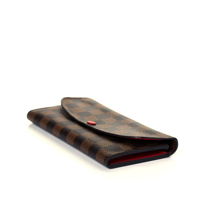 Louis Vuitton Damier Ebene Emilie Wallet Red 9 of 16