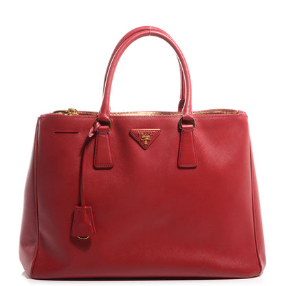 Prada Saffiano Lux Large Double Zip Tote Fuoco 1 of 12