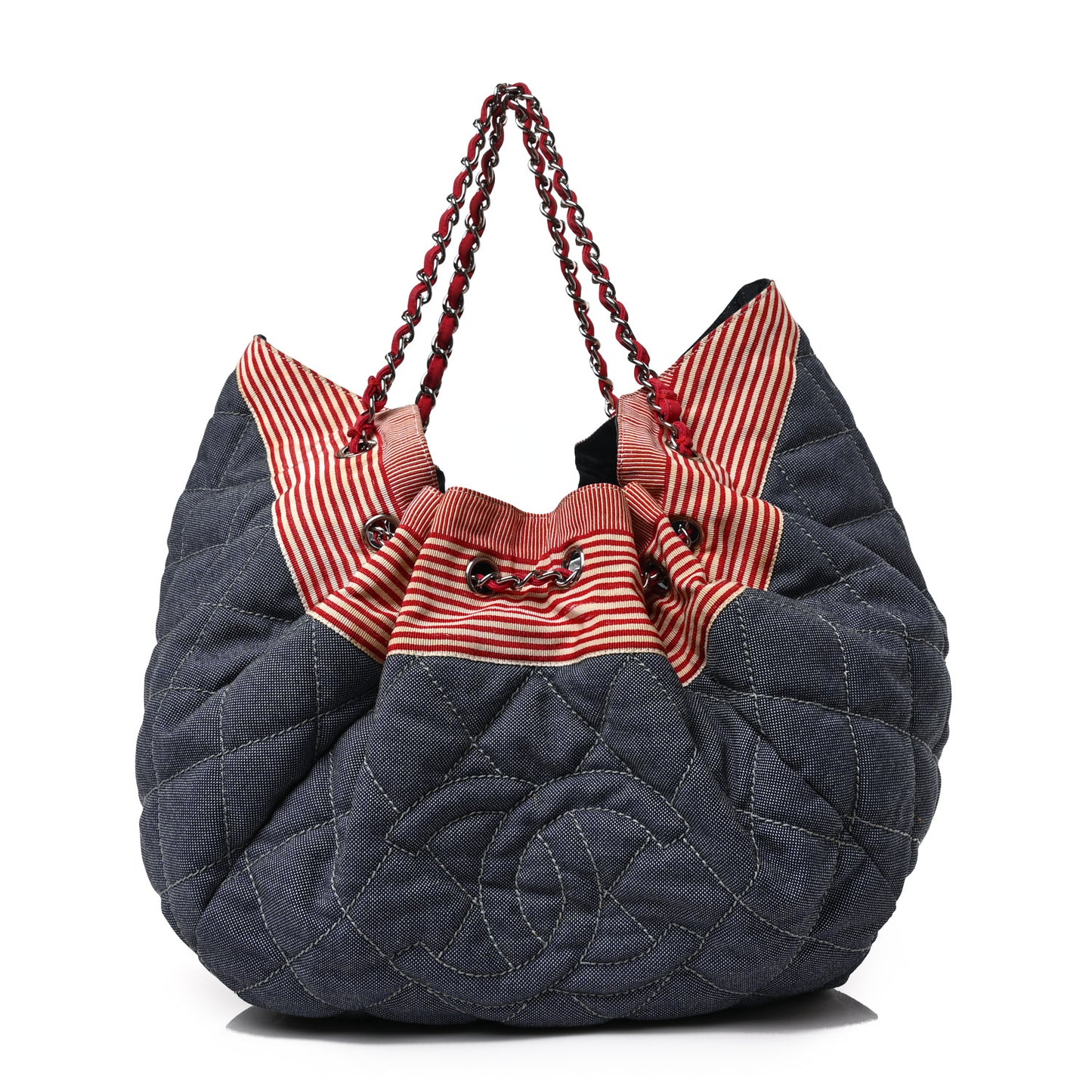 Denim Quilted Large Stretch Spirit Cabas Blue