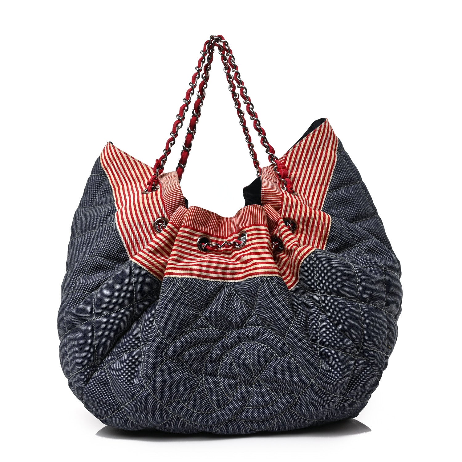 Chanel Denim Quilted Large Stretch Spirit Cabas Blue 1 of 8