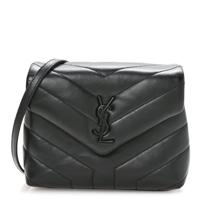 Saint Laurent Calfskin Y Quilted Monogram Monochrome Toy Loulou Crossbody Bag Black 1 of 11
