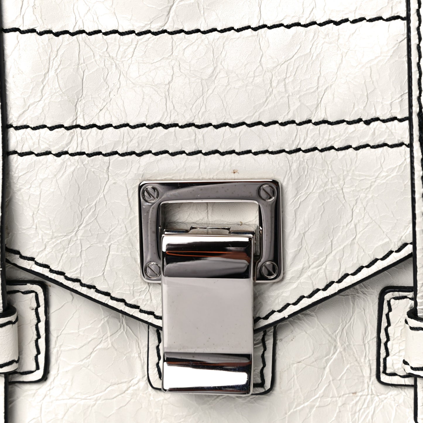 Crinkled Calfskin PS1 Mini Zip Crossbody White