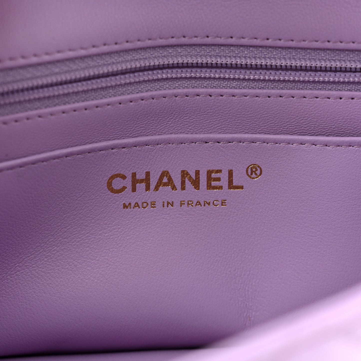 Lambskin Quilted Mini Top Handle Rectangular Flap Light Purple