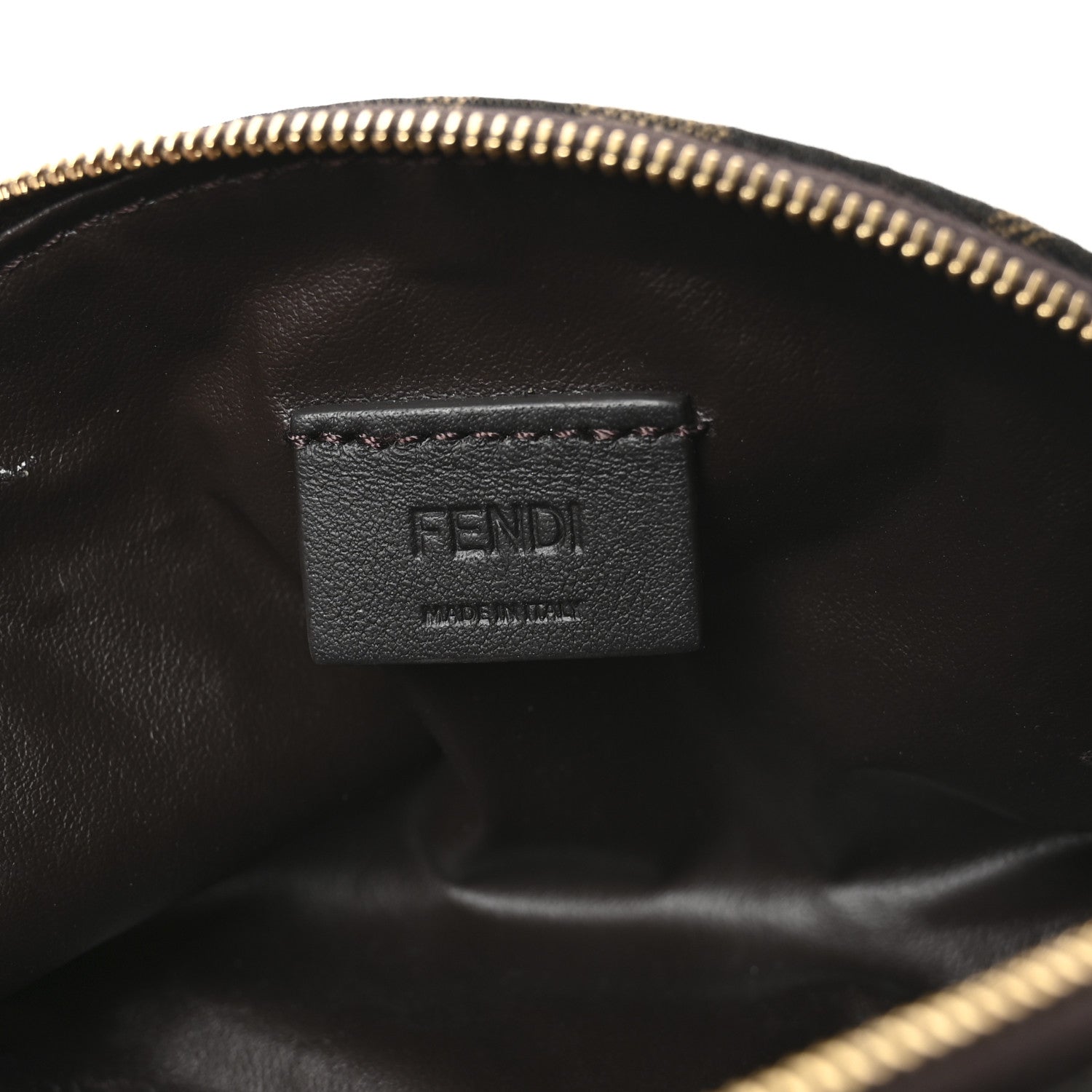 Fendi Fabric Jacquard FF 1974 Small Beauty Pouch Tobacco Moro Black 6 of 7