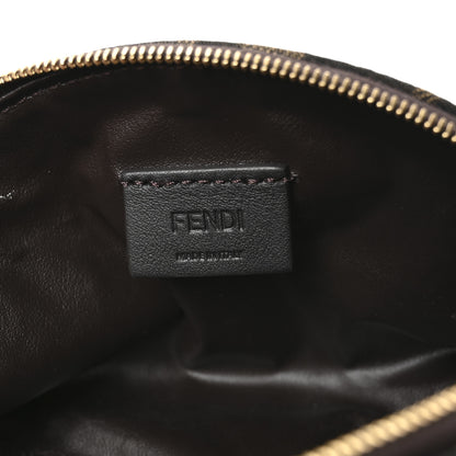 Fendi Fabric Jacquard FF 1974 Small Beauty Pouch Tobacco Moro Black 6 of 7