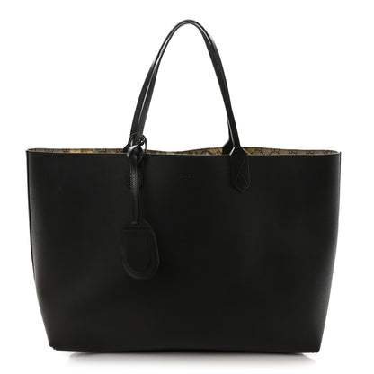 Gucci GG Supreme Monogram Blooms Large Reversible Tote Beige New Military Black 1 of 15