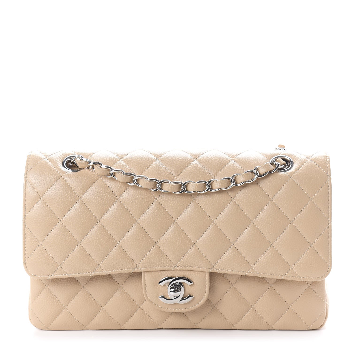 Chanel Caviar Quilted Medium Double Flap Beige Clair 1 of 10