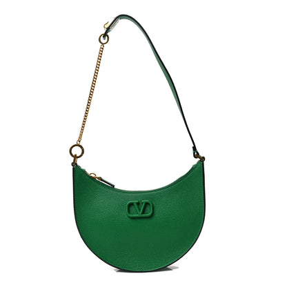 Valentino Garavani Grainy Calfskin Mini Vlogo Hobo Bag Gea Green 1 of 6