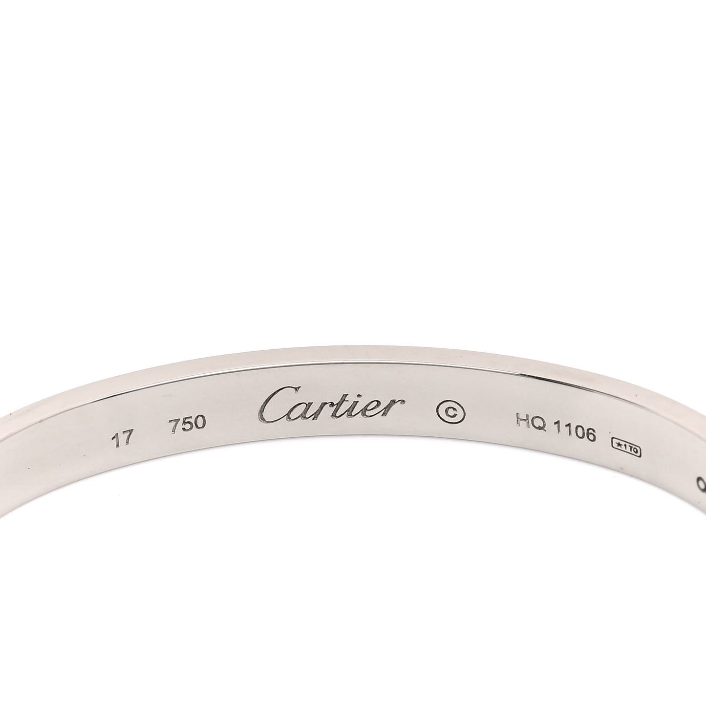 18K White Gold LOVE Bracelet 17