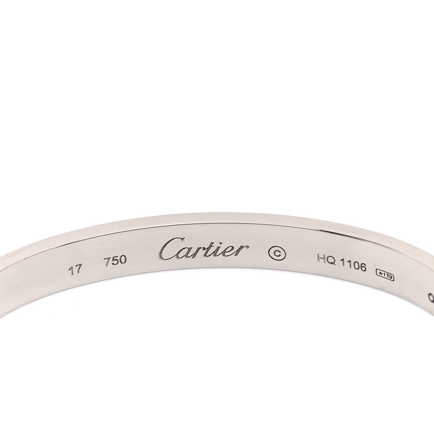 Cartier 18K White Gold LOVE Bracelet 17 4 of 5