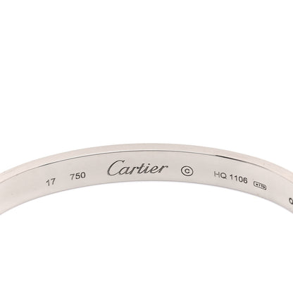 Cartier 18K White Gold LOVE Bracelet 17 4 of 5