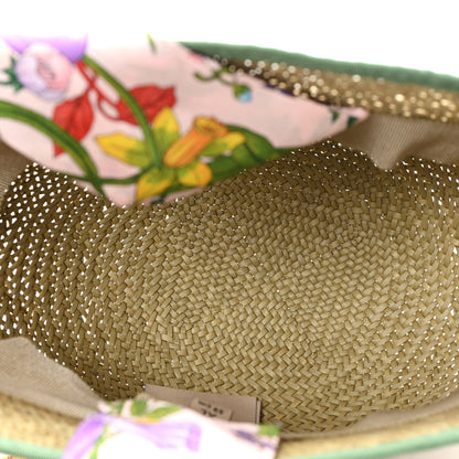 Gucci Woven Straw Flora Ribbon Hat XL 7 of 9