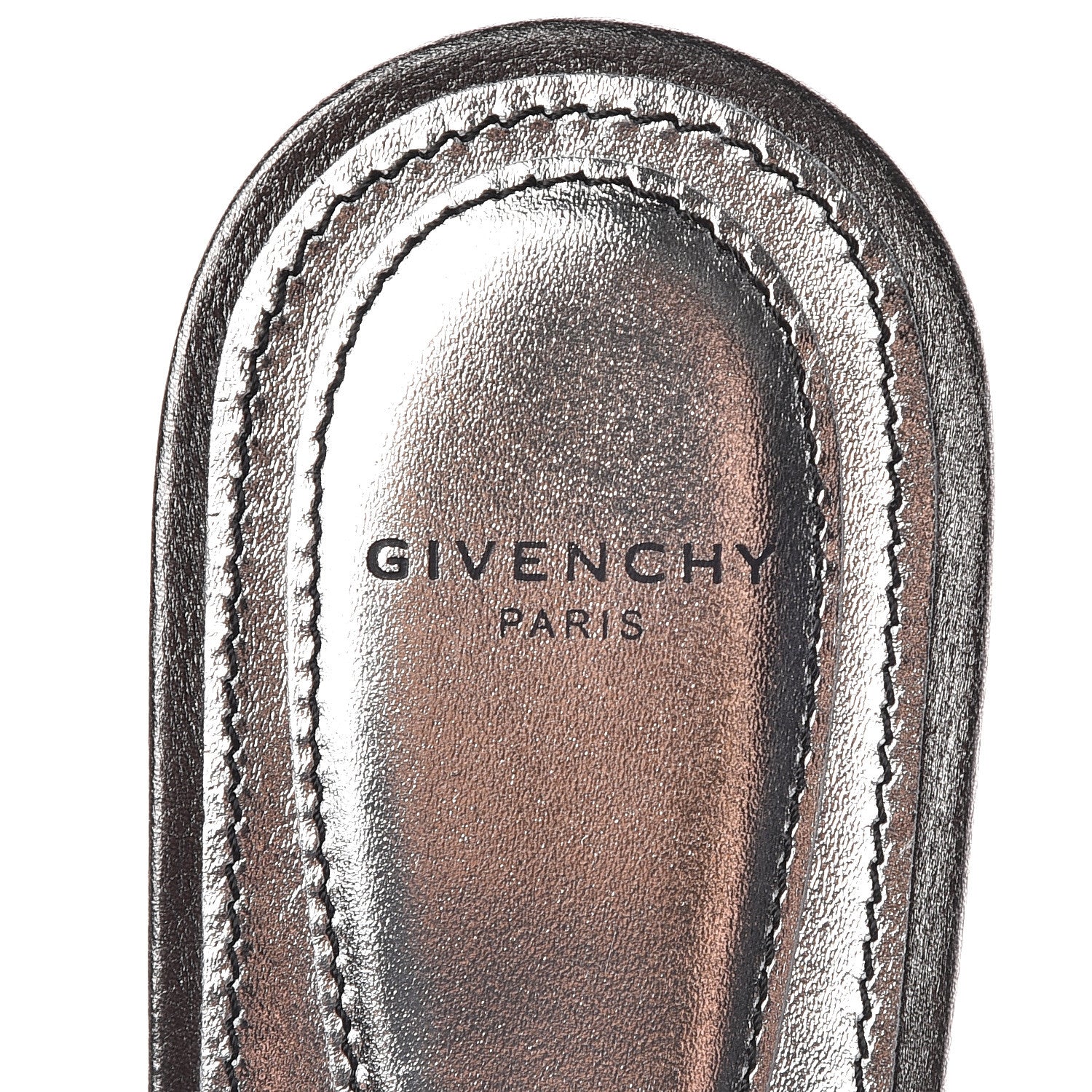 Givenchy Metallic Calfskin Bedford Logo Mule Slides 38.5 Black 6 of 8