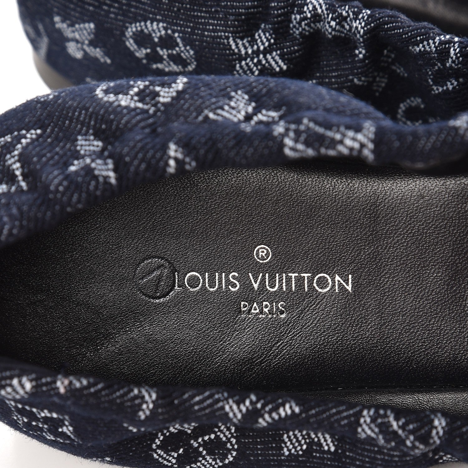 Louis Vuitton Monogram Denim Elba Ballerina Flats 37 Marine 6 of 8