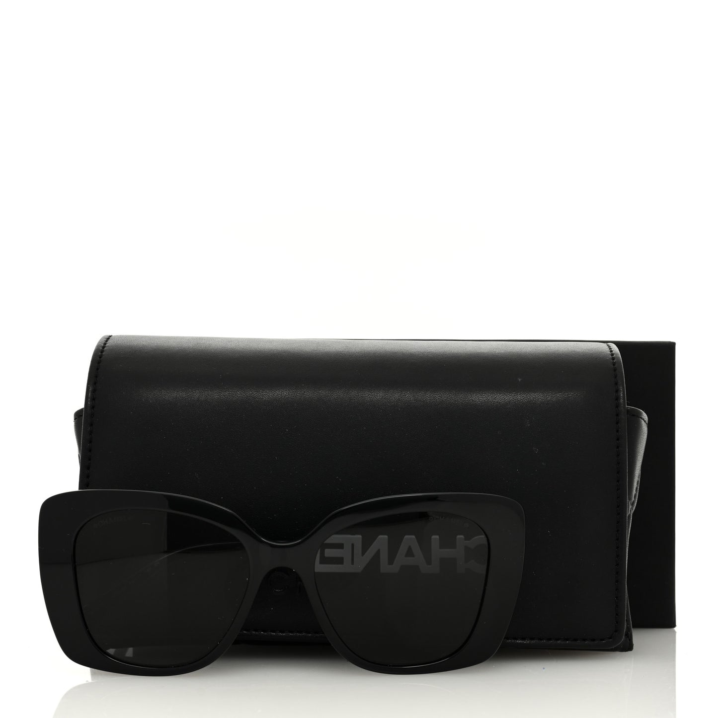 Acetate Strass Square Sunglasses 5422-B-A Black White