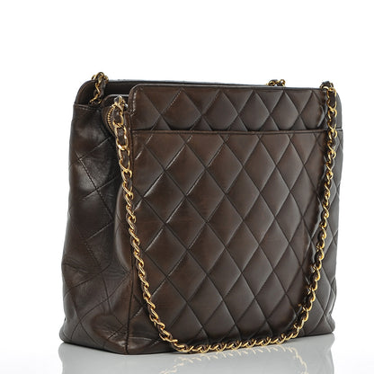 Chanel Lambskin Quilted Tote Brown 3 of 8