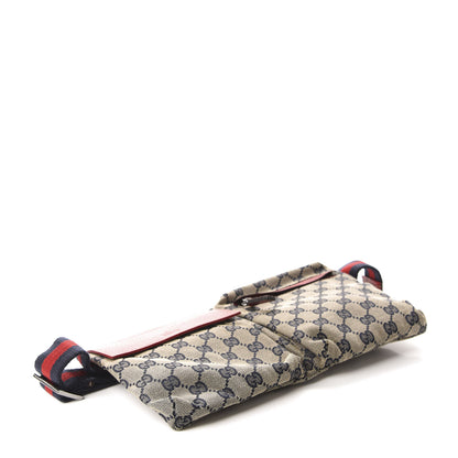 Gucci GG Monogram Web Double Pocket Belt Bag Navy Red 4 of 10