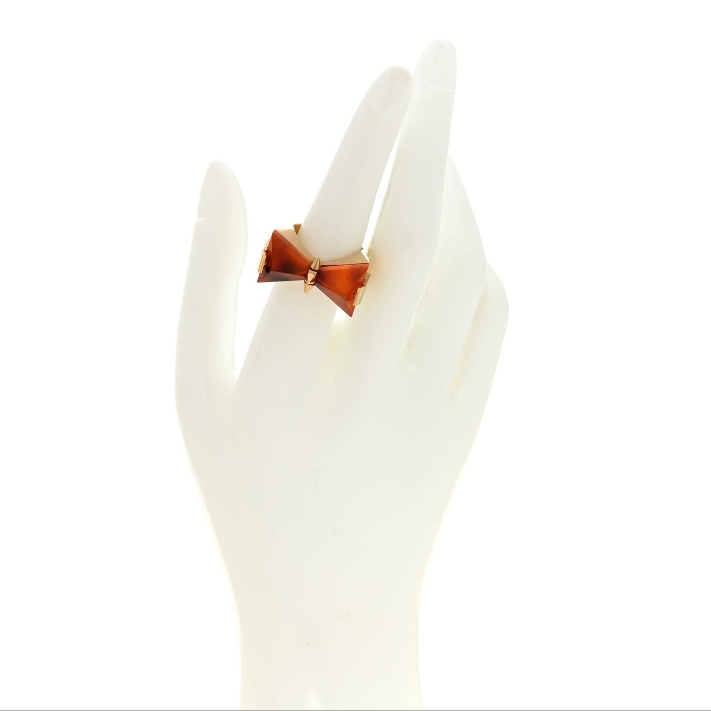 Resin Spiky Bow Ring L Tortoise