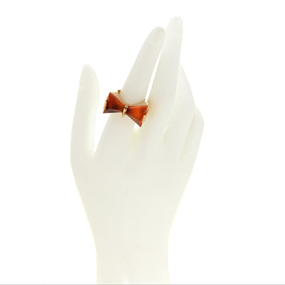 Louis Vuitton Resin Spiky Bow Ring L Tortoise 2 of 4