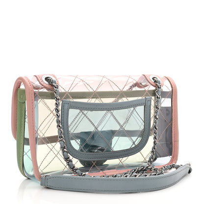 Chanel Lambskin PVC Quilted Mini Coco Splash Flap Blue Green 3 of 10