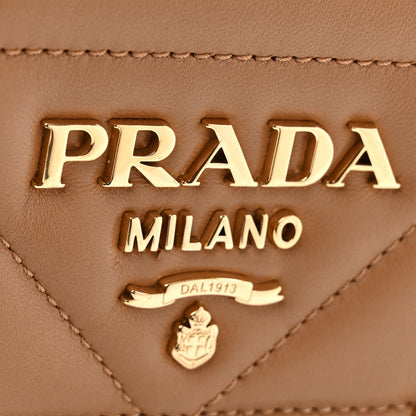 Prada Nappa Triangle Stitched Metal Shoulder Bag  Caramel 12 of 12