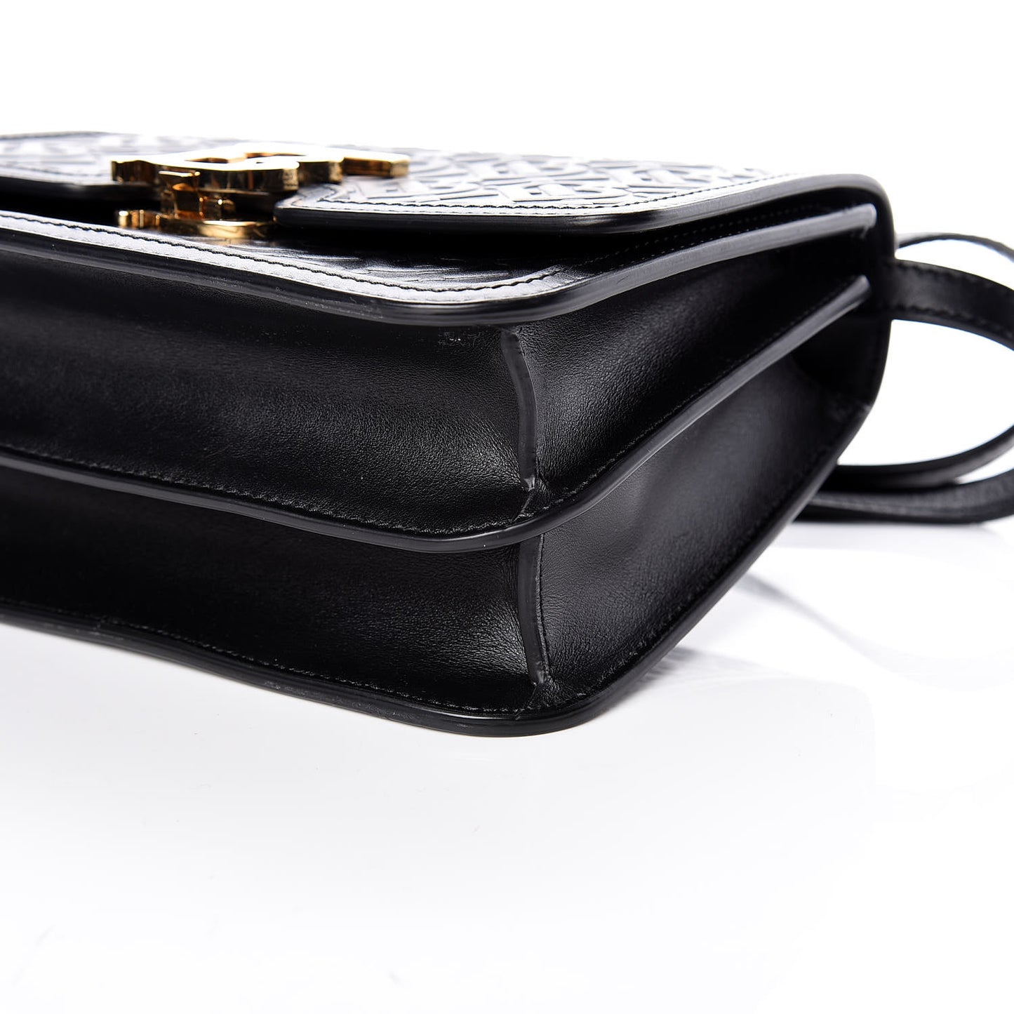 Calfskin Monogram Embossed Small TB Bag Black