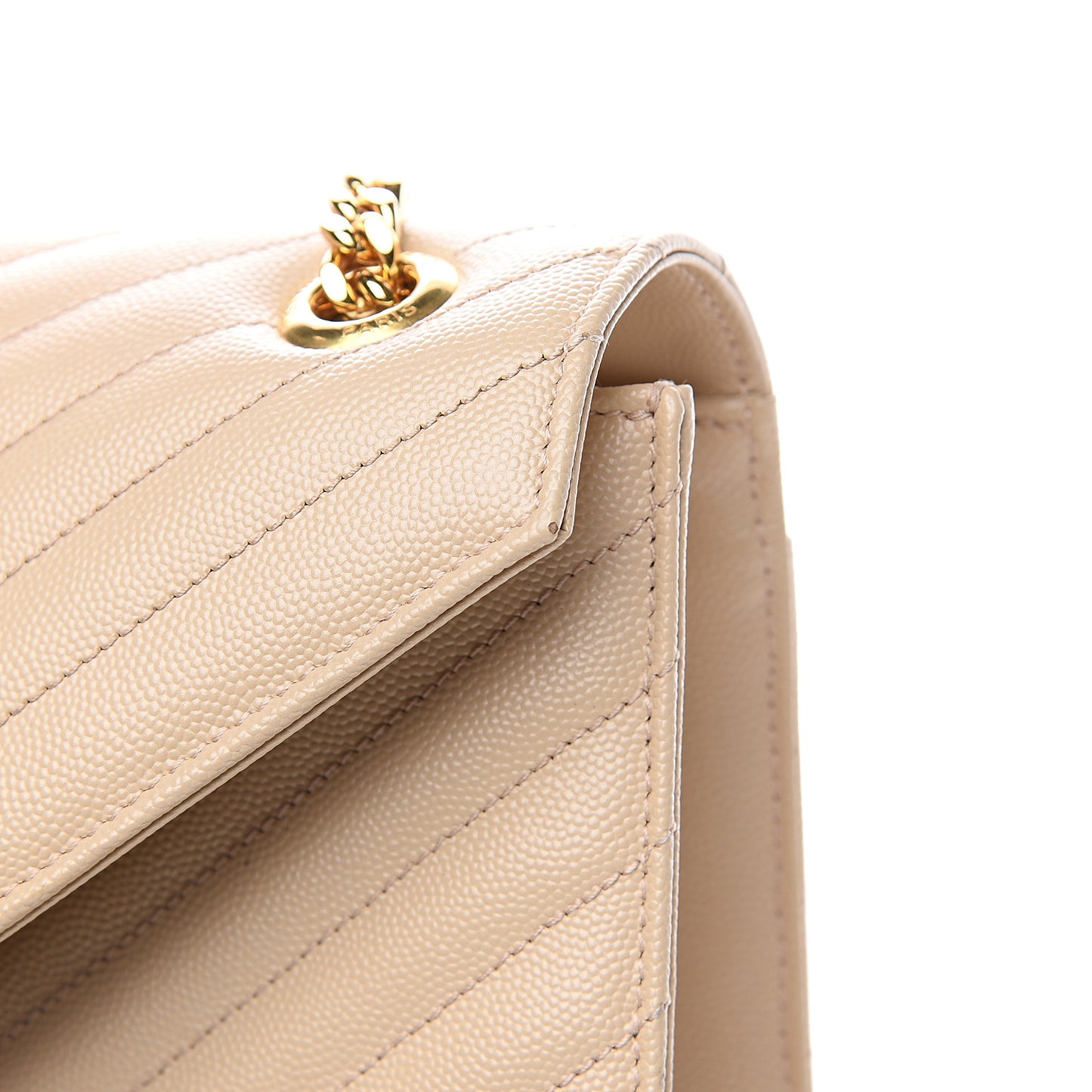 Grain De Poudre Matelasse Chevron Large Monogram Satchel Nude Powder