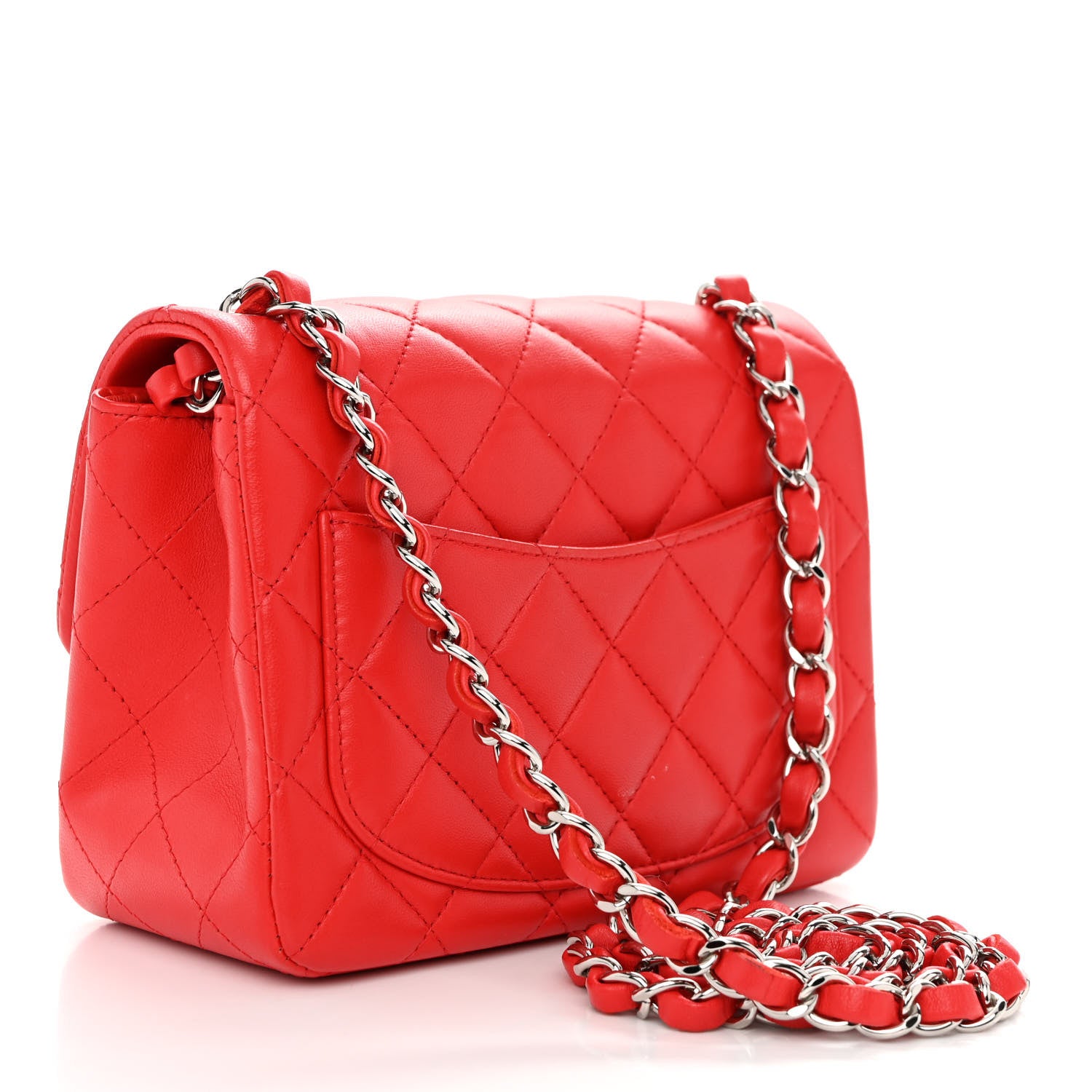 Chanel Lambskin Quilted Mini Square Flap Red 3 of 11