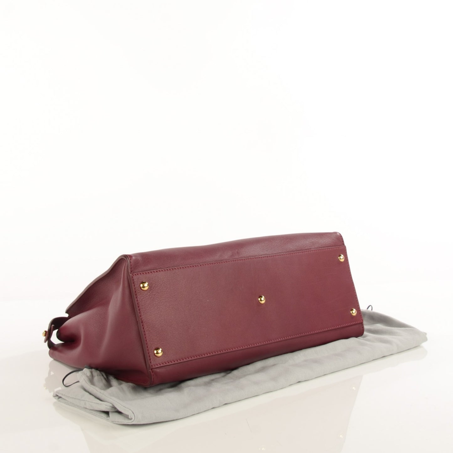 Vitello Dolce Marmol Large Peekaboo Iconic Satchel Bordeaux Graphite