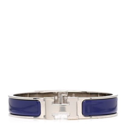 Hermes Enamel Narrow Clic Clac H Bracelet PM Iris 1 of 4