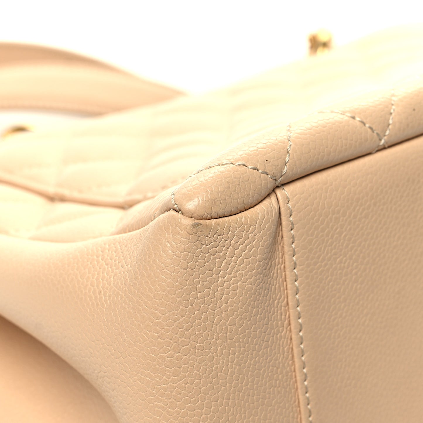 Caviar Quilted Grand Shopping Tote GST Beige Clair